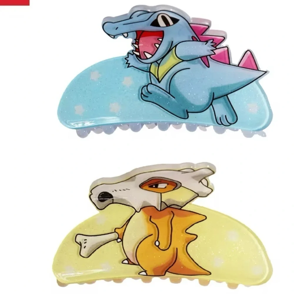 3 For $35 Pokemon Totodile Hair Claw Acrylic Acetate Hair Clip Accessories